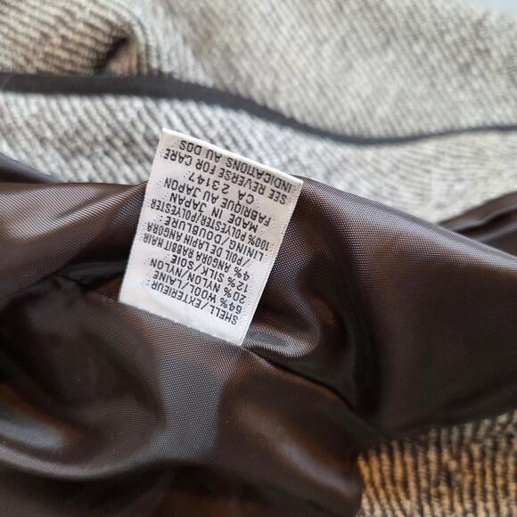 Vintage 90s Talbots Wool Silk Linen Tweed Jacket Brown Zip Front Women’s 6 - Picture 4 of 13